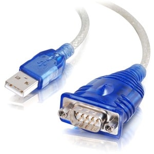 C2G 1.5ft USB to DB9 Serial Cable - RS232 Adapter Cable - Convert a DB9 RS232 serial device to USB; great for PDAs, digita