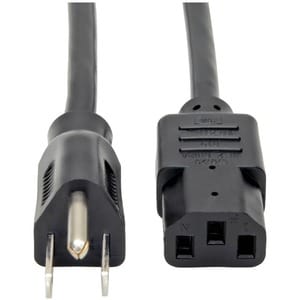 Eaton Tripp Lite Series Desktop Computer Power Cable, NEMA 5-15P to C13 - 10A, 125V, 18 AWG, 12 ft. (3.66 m), Black - (NEM