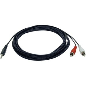 Eaton Tripp Lite Series 3.5 mm Mini Stereo to RCA Audio Y Splitter Adapter Cable (M/2xM), 12 ft. (3.7 m) - (3.5mm M to 2x 