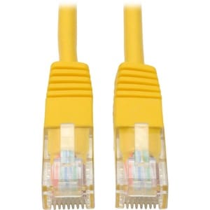 Eaton Tripp Lite Series Cat5e 350 MHz Molded (UTP) Ethernet Cable (RJ45 M/M), PoE - Yellow, 14 ft. (4.27 m) - 14ft - 1 x R