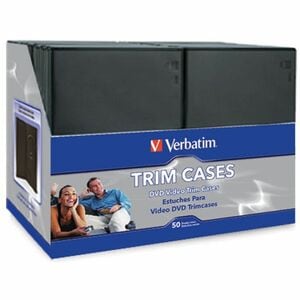 Verbatim CD/DVD Black Video Trimcases - 50pk - 7.5" Height x 5.3" Width x 0.3" Depth - Black