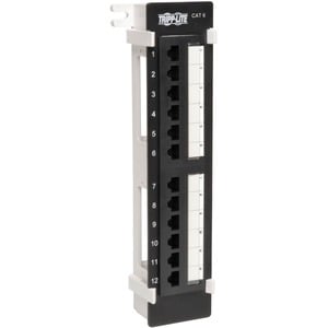 Eaton Tripp Lite Series 12-Port Cat6/Cat5 Wall-Mount Vertical 110 Patch Panel, TAA - 12 x RJ-45