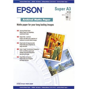 Carta foto Epson Archival C13S041340 Ad inchiostro - A3+ - 329 mm x 483 mm - 192 g/m² Grammage - Opaca - 50 Foglio