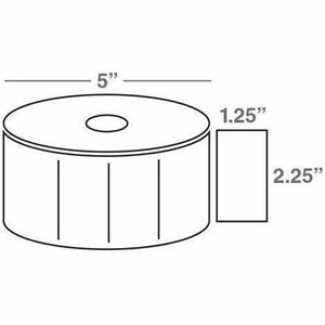 Wasp Barcode Label - 31.75 mm Width x 57.15 mm Length - Roll - Permanent Adhesive - Rectangle - Direct Thermal - Paper - 1
