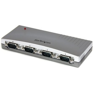 StarTech.com USB to Serial Adapter Hub - 4 Port - Bus Powered - DB9 (9-pin) - USB Serial - FTDI USB to Serial Adapter - 1 