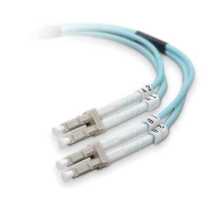 Belkin Fiber Optic Duplex Patch Cable - LC Male - LC Male - 6.56ft - Aqua