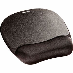 Fellowes Memory Foam Mouse Pad/Wrist Rest- Black - 1" x 7.94" x 9.25" Dimension - Black - Memory Foam - Wear Resistant, Te