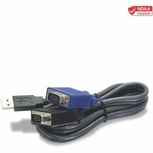 TRENDnet 2-in-1 USB VGA KVM Cable, TK-CU10, VGA/SVGA HDB 15-Pin Male to Male, USB 1.1 Type A, 10 Feet (3.1m), Connect Comp