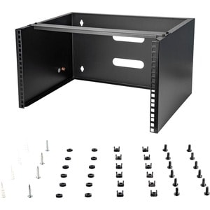 StarTech.com 6U Wall Mount Rack, 14in Deep, 19 inch Wall Mount Network Rack, Wall Mounting Patch Panel Bracket for Switch/