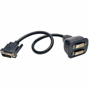 Eaton Tripp Lite Series DVI Y Splitter Cable, Digital Monitors (DVI-D M to 2x F), 1 ft. (0.31 m) - (DVI-D M to 2x F) 1-ft.