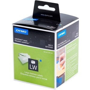 Etiquette d'adresse Dymo 99012 - 36 mm Width x 89 mm Longueur - Rectangle - Impression thermique directe - Mat - Blanc, No