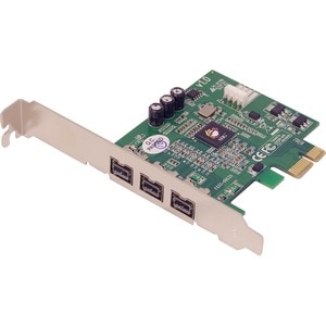 SIIG NN-FW0012-S1 FireWire Adapter - 3 x 9-pin FireWire 800 Female IEEE 1394b FireWire - Plug-in Card - Retail