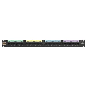 Leviton 24 Port Voice Grade Network Patch Panel - 24 x RJ-45 - 24 Port(s) - 24 x RJ-45 - 24 x RJ-11 - 19" Wide - Rack-moun