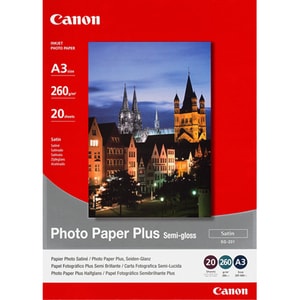 Canon Photo Paper Plus SG-201 Tintenstrahl Fotopapier - DIN DIN A3 - 297 mm x 420 mm - 260 g/m² Grammage - Semi-gloss - 20