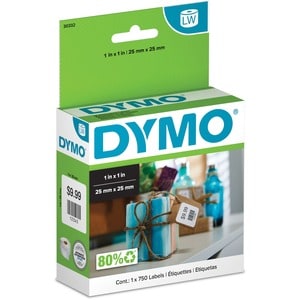 Dymo Multipurpose Label - 1" Width x 1" Length - Direct Thermal - White - 750 / Roll - 750 / Roll