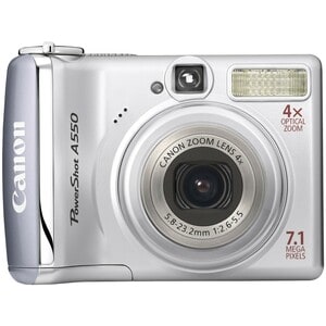 Canon PowerShot A550 7.1 Megapixel Compact Camera - 5.1 cm (2")LCD - Optical Viewfinder - 4x Optical Zoom - 4x Digital Zoo
