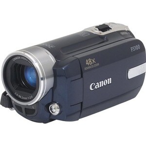 Canon Legria FS100 Digital Camcorder - 6.9 cm (2.7") LCD Screen - 1/6" CCD - SD - Blue - 16:9 - 0.8 Megapixel Image - 0.7 