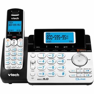 VTech DS6151 DECT 6.0 Cordless Phone - Silver - 2 x Phone Line - Speakerphone - Answering Machine - Hearing Aid Compatible