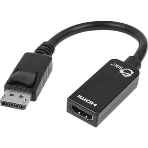 SIIG DisplayPort to HDMI Adapter - DisplayPort/HDMI for Audio/Video Device, TV, Monitor - 9" - 1 x DisplayPort Male Digita