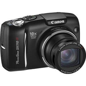 Canon PowerShot SX110 IS 9 Megapixel Compact Camera - Black - 7.6 cm (3")LCD - 10x Optical Zoom - 4x Digital Zoom - 3456 x