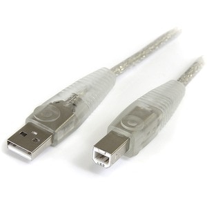 StarTech.com - Transparent USB 2.0 cable - 4 pin USB Type A (M) - 4 pin USB Type B (M) - ( USB / Hi-Speed USB ) - 10 ft - 