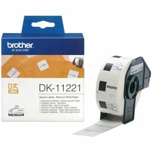 Brother DK11221 Multipurpose Label - 23 mm Width x 23 mm Length - Permanent Adhesive - Square - Direct Thermal - Plastic -