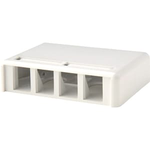 Ortronics TracJack Mounting Box for Module, Cable Raceway - Fog White - Plastic