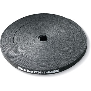 Black Box Hook and Loop Cable Wrap - 5/8" x 75', Black, 75-ft. (22.8-m) Roll - Cable Wrap - Black - TAA Compliant