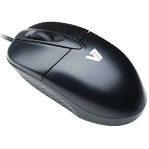 V7 M30P10-7E Mouse - USB - Optical - 3 Button(s) - Silver, Black - Cable - 1000 dpi - Scroll Wheel