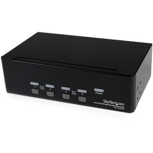 StarTech.com 4 Port Dual DVI USB KVM Switch w/ Audio & USB Hub - 4 Port