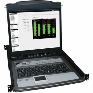 Eaton Tripp Lite Series NetDirector 8-Port 1U Rack-Mount Console KVM Switch with 19-in. LCD + 8 PS2/USB Combo Cables, TAA 