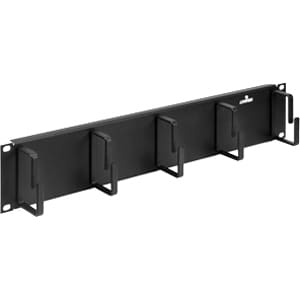 Leviton 49253-2CM Five-Ring Horizontal Patch Cord Organizer - Cable Organizer - Black - 2U Rack Height x 19" Panel Width -