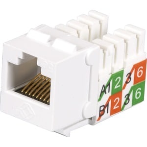 Black Box GigaBase2 FMT929-R2 Network Connector - 1 - 1 x RJ-45 Network Female - Tin Plated - White - TAA Compliant