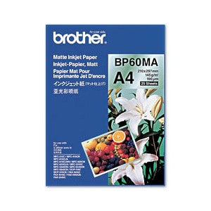 Brother BP60MA Inkjet Printable Paper - A4 - 210 mm x 297 mm - 145 g/m² Grammage - Matte - 25 Sheet