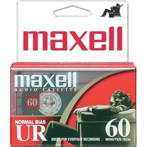 Maxell UR60 Cassette Tape (2 Pack) - 2 x 60 Minute - Normal Bias