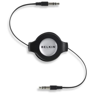 Belkin iPhone/iPod/MP3 3.5mm/3.5mm Retract Cable - 1.37 m Mini-phone Audio Cable for Audio Device, iPhone - First End: 1 x
