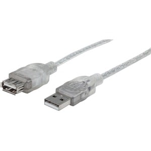 Manhattan Cable USB V2.0 Ext. 4.5M Plata - Cable for Impresora, Teclado, Computador, Dispositivo periférico - 480Mbit/s - 