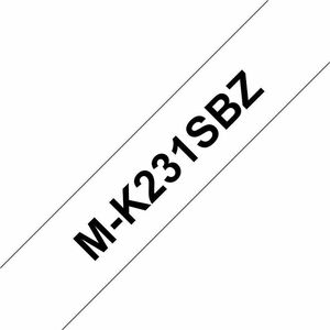 Brother MK-231SBZ Multipurpose Label - 12 mm Width x 4 m Length - Rectangle - Direct Thermal - White - Plastic