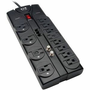 Eaton Tripp Lite Series Protect It! 12-Outlet Surge Protector, 8 ft. (2.43 m) Cord, 2880 Joules, Tel/Modem/Coaxial Protect
