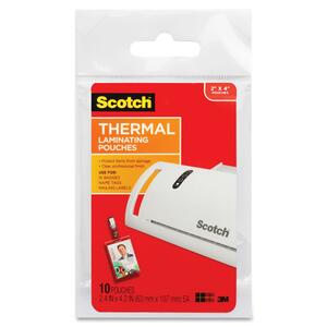 Scotch Thermal Laminating Pouches - Laminating Pouch/Sheet Size: 2.40" Width x 4.20" Length x 5 mil Thickness - Glossy - f