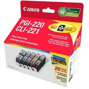 PGI-220/ CLI-221 (CMYBK) PHOTO PAPER VALUE PACK