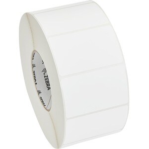 Zebra 3000T Thermal Label - 3 1/4" Width x 2" Length - Permanent Adhesive - Thermal Transfer - Matte - White - Polypropyle
