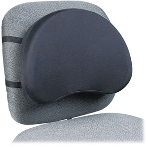 DELUXE ERGONOMIC CHAIR BACK & LUMBAR SUPPORT - Strap Mount - Black - 1 Each
