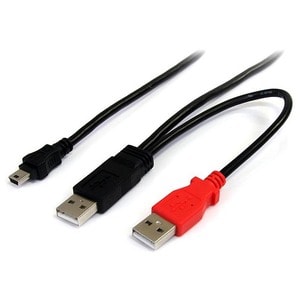 StarTech.com 6ft USB Y Cable for External Hard Drive - Connect and power your external mini-USB equipped hard drive throug