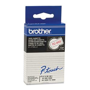 Brother TC202 Multipurpose Label - 12 mm Width x 7.70 m Length - Rectangle - Thermal Transfer - White - Peeling Resistant,