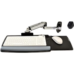 KEYBOARD ARM WITH 9IN EXTN WALL MOUNT POLISHED ALUMINIUM