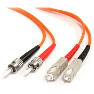 StarTech.com 3m Fiber Optic Cable - Multimode Duplex 62.5/125 - LSZH - ST /SC - OM1 - ST to SC Fiber Patch Cable - Cable f
