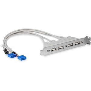 StarTech.com 4 Port USB A Female Slot Plate Adapter - USB panel - 4 pin USB Type A (F) - USB for Motherboard - 11.25" - 1 