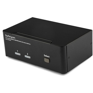 2 PORT DUAL DISPLAYPORT USB KVM SWITCH W/ AUDIO & USB HUB        IN