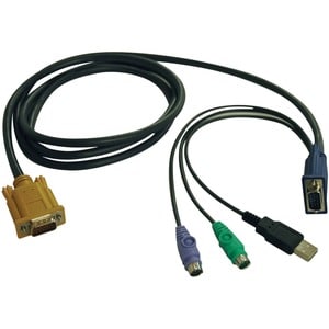 Eaton Tripp Lite Series USB/PS2 Combo Cable for NetDirector KVM Switch B020-U08/U16, 10 ft. (3.05 m) - 10 ft - HD-18 Male 